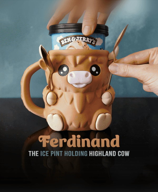 Ferdinand, the Highland Cow Ice Pint Holder